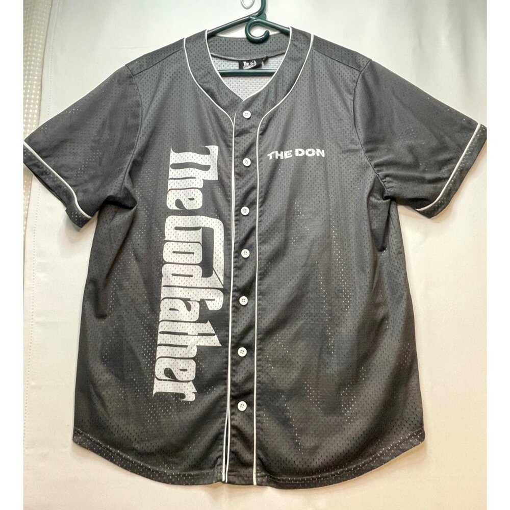 The Godfather baseball jersey shirt mens XL The Don button mesh gray